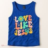 Retro Love Like Jesus Christian Religious God Lovers Gift Tank Top thumb 2