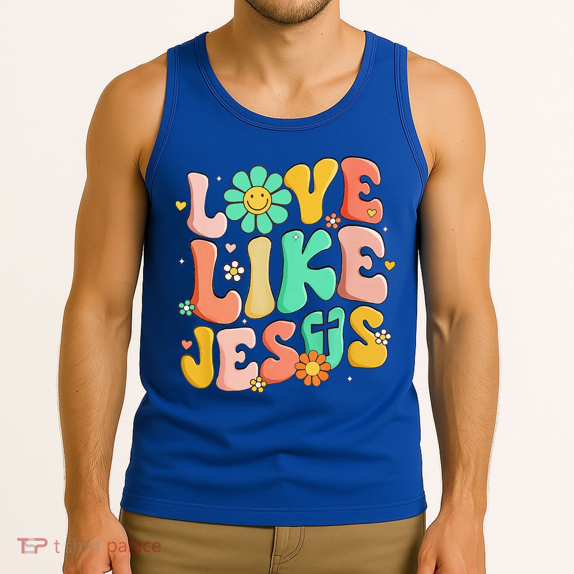 Retro Love Like Jesus Christian Religious God Lovers Gift Tank Top