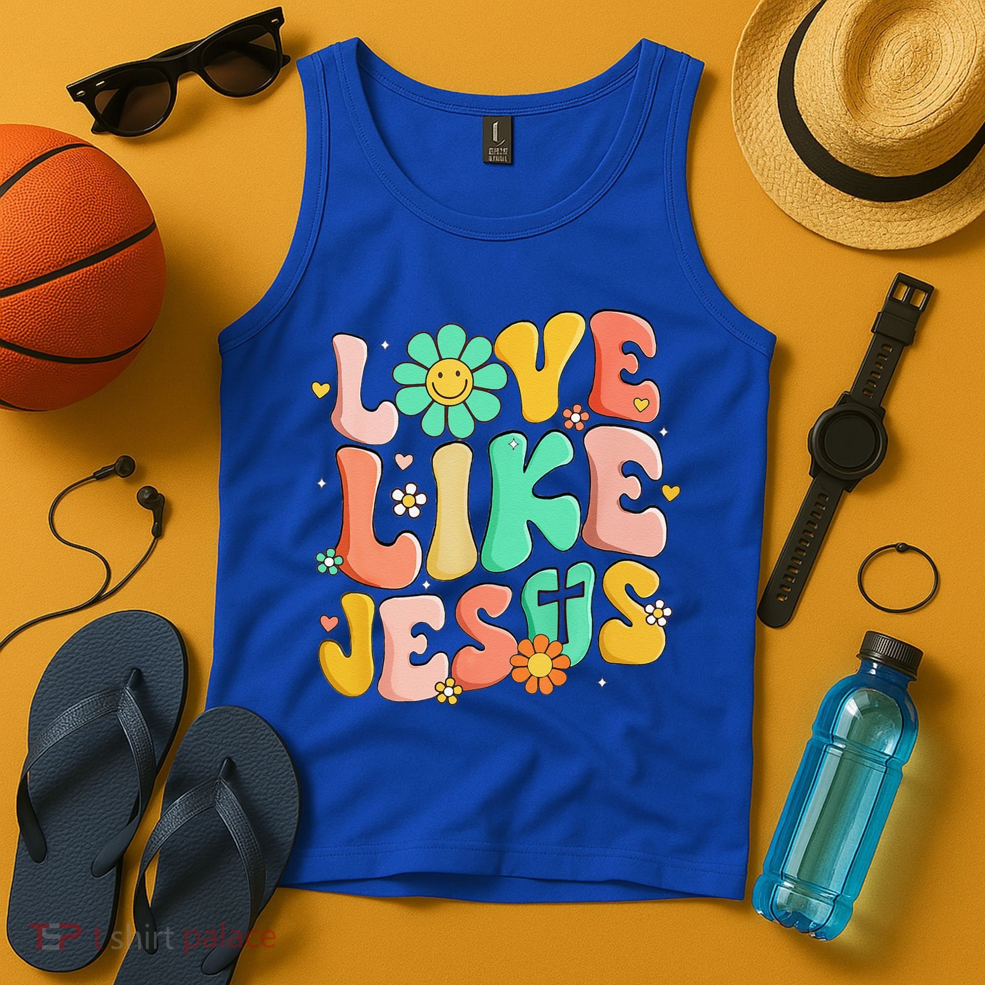 Retro Love Like Jesus Christian Religious God Lovers Gift Tank Top