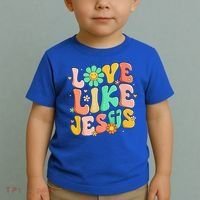 Retro Love Like Jesus Christian Religious God Lovers Gift Toddler T-Shirt thumb 2