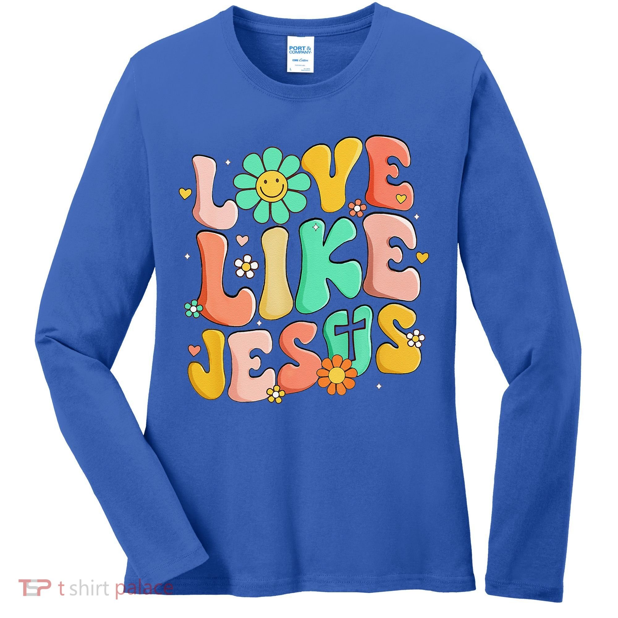 Retro Love Like Jesus Christian Religious God Lovers Gift Women's Long Sleeve Shirt
