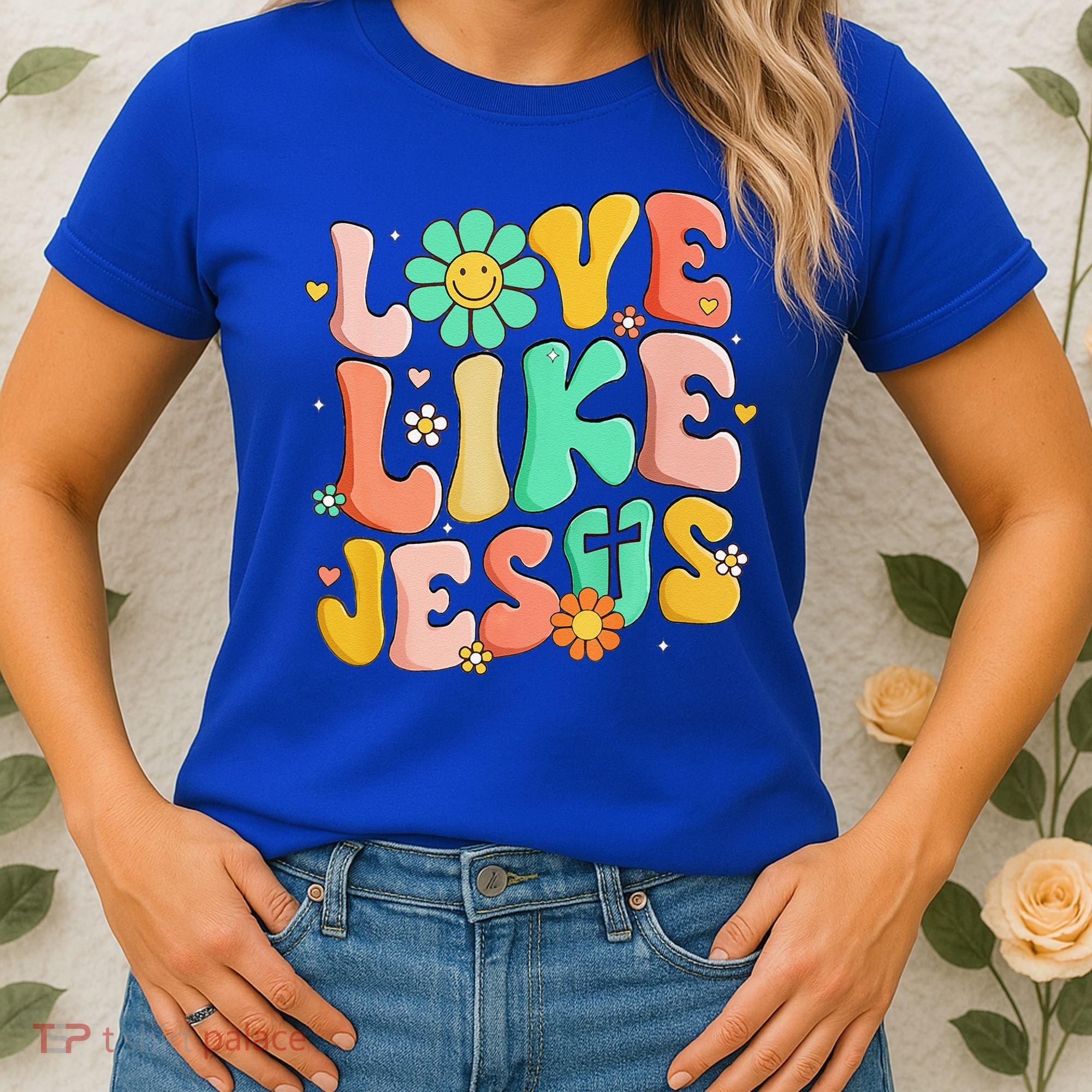 Retro Love Like Jesus Christian Religious God Lovers Gift Women's T-Shirt