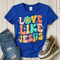 Retro Love Like Jesus Christian Religious God Lovers Gift Women's T-Shirt thumb 3