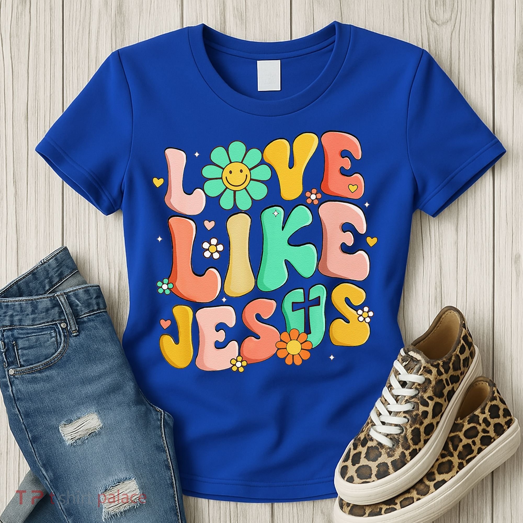 Retro Love Like Jesus Christian Religious God Lovers Gift Women's T-Shirt