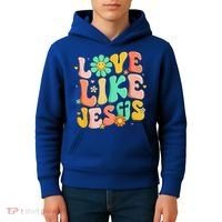 Retro Love Like Jesus Christian Religious God Lovers Gift Kids Hoodie thumb 4