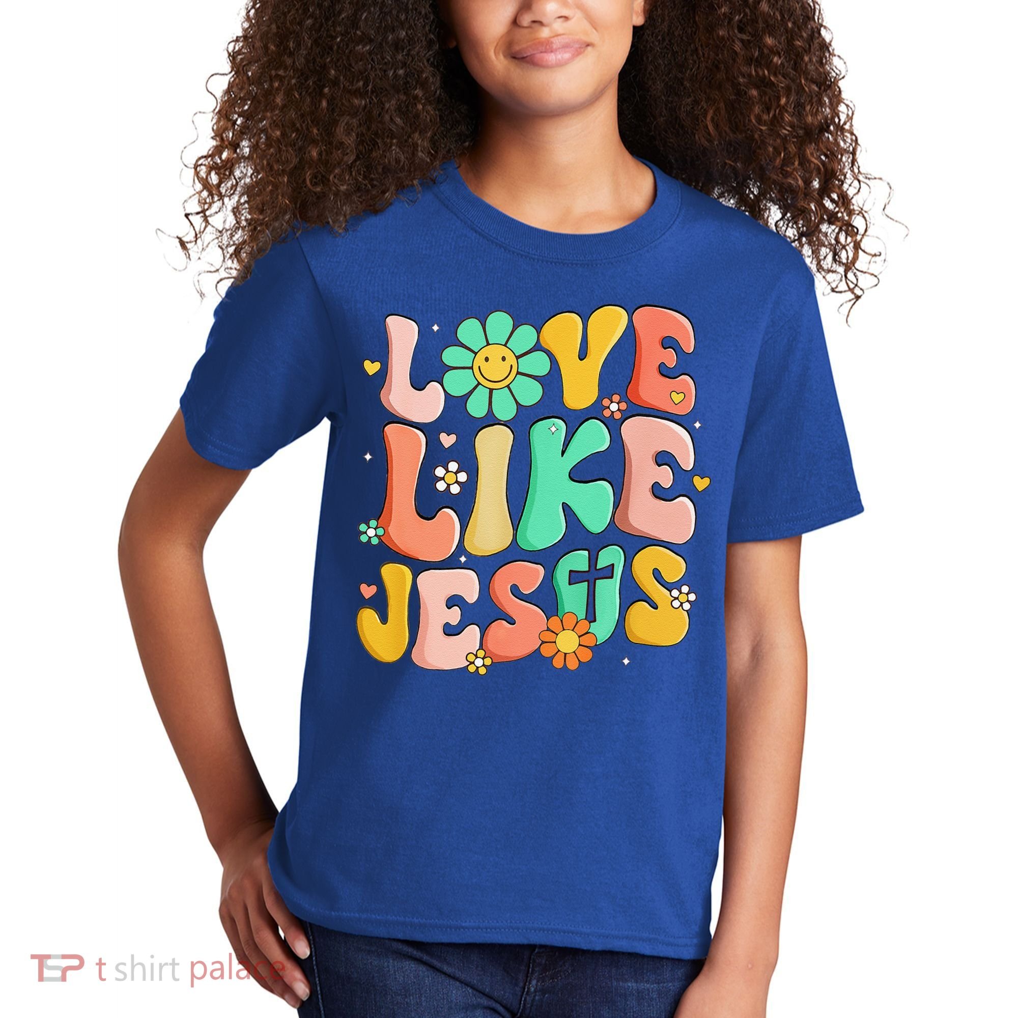 Retro Love Like Jesus Christian Religious God Lovers Gift Kids T-Shirt