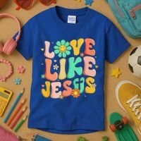 Retro Love Like Jesus Christian Religious God Lovers Gift Kids T-Shirt thumb 3