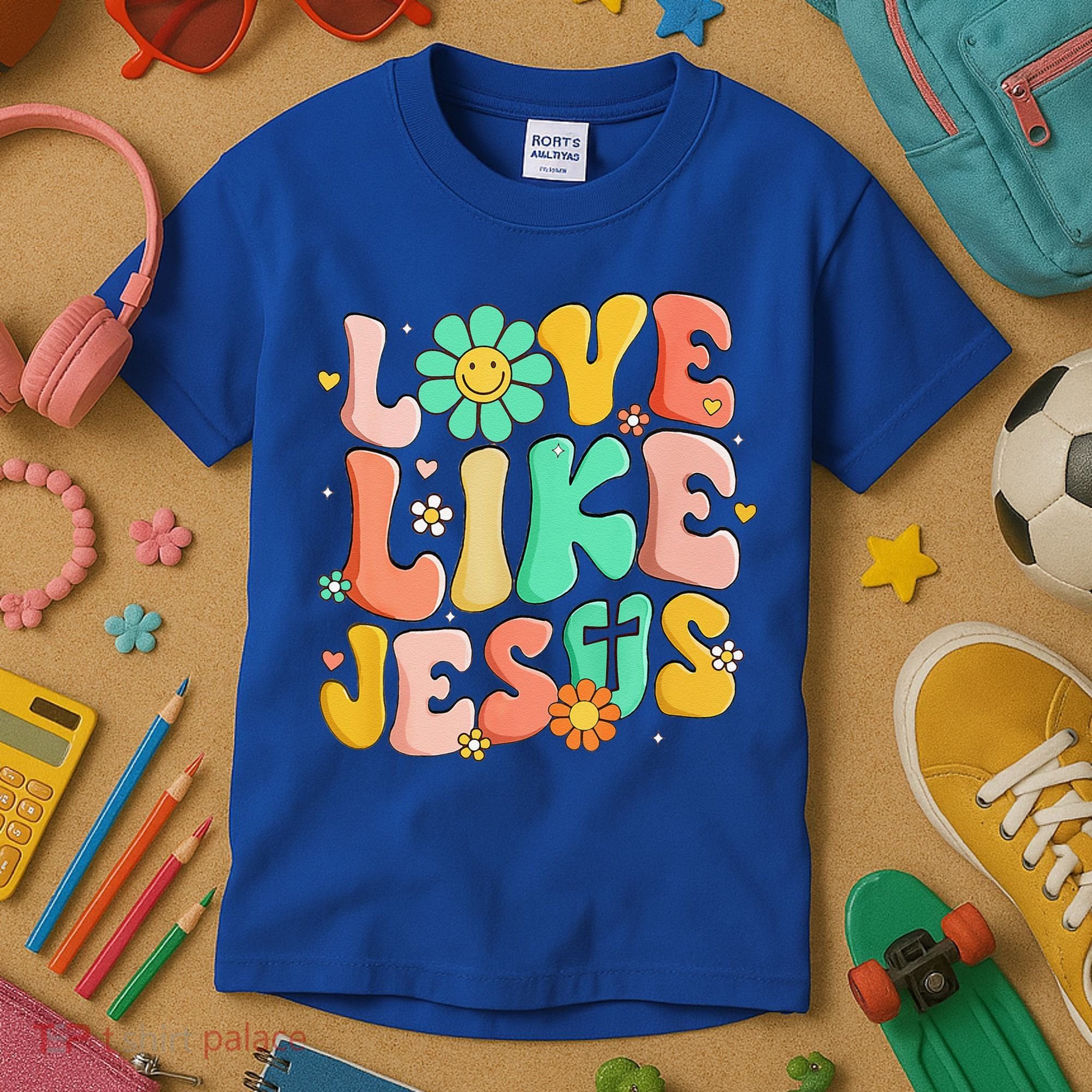 Retro Love Like Jesus Christian Religious God Lovers Gift Kids T-Shirt