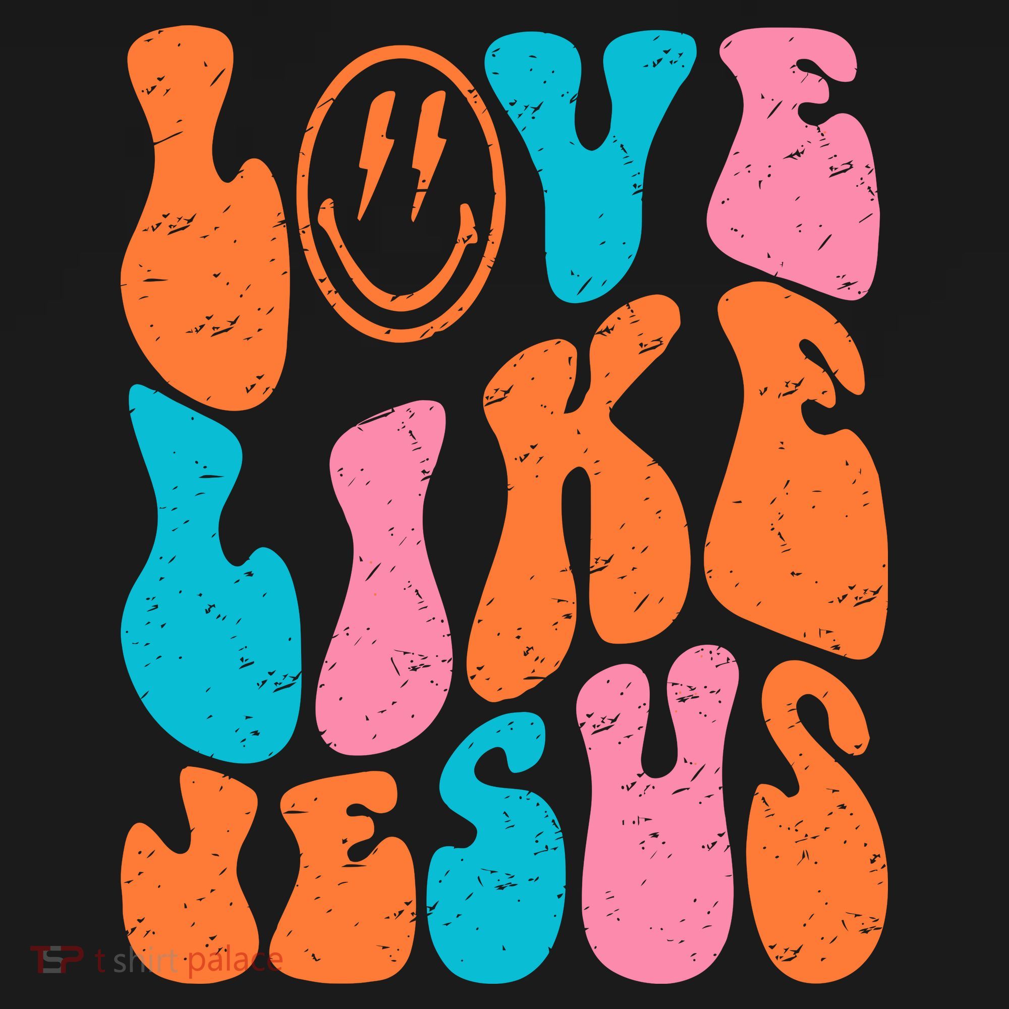 Retro Love Like Jesus Smiling Face Christian Religious Faith Sweatshirt
