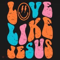 Retro Love Like Jesus Smiling Face Christian Religious Faith T-Shirt thumb 7