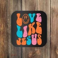 Retro Love Like Jesus Smiling Face Christian Religious Faith Coaster thumb 0