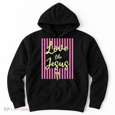 Retro Love Like Jesus Striped  Hoodie