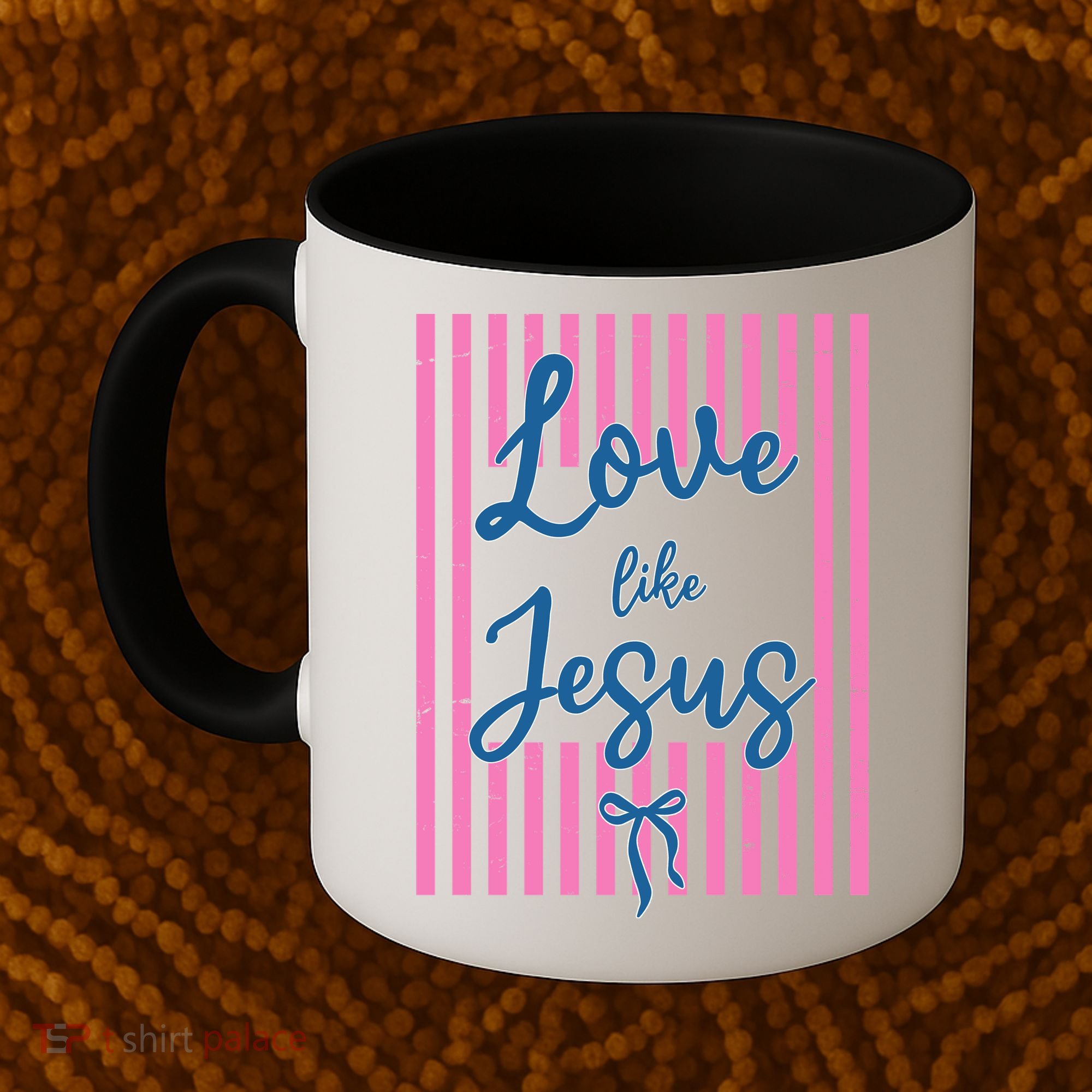 Retro Love Like Jesus Striped  Coffee Mug