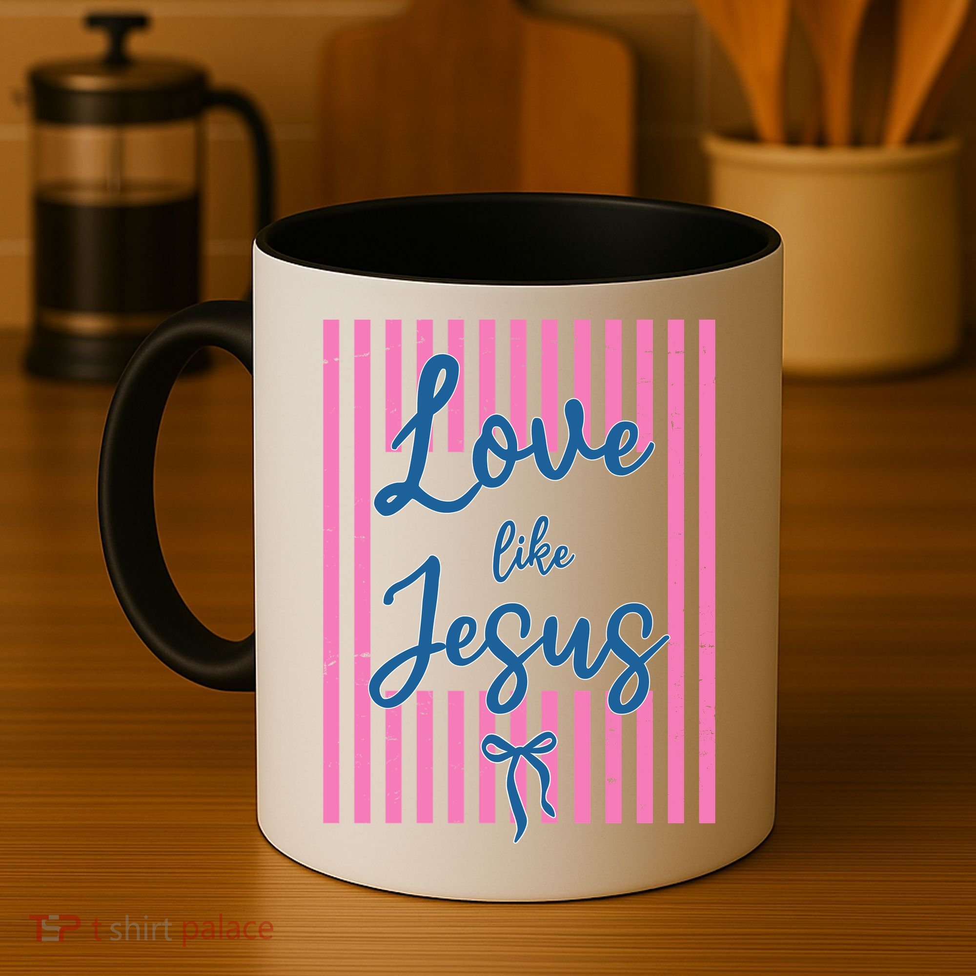 Retro Love Like Jesus Striped  Coffee Mug