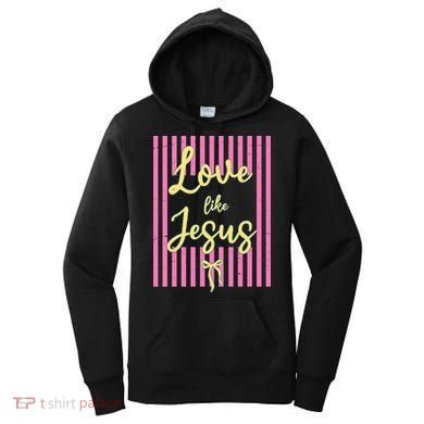 Retro Love Like Jesus Striped  Women's Hoodie
