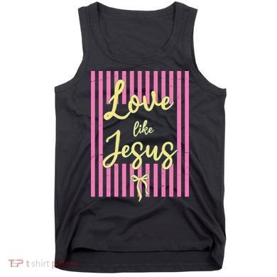 Retro Love Like Jesus Striped  Tank Top