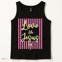 Retro Love Like Jesus Striped  Tank Top thumb 2
