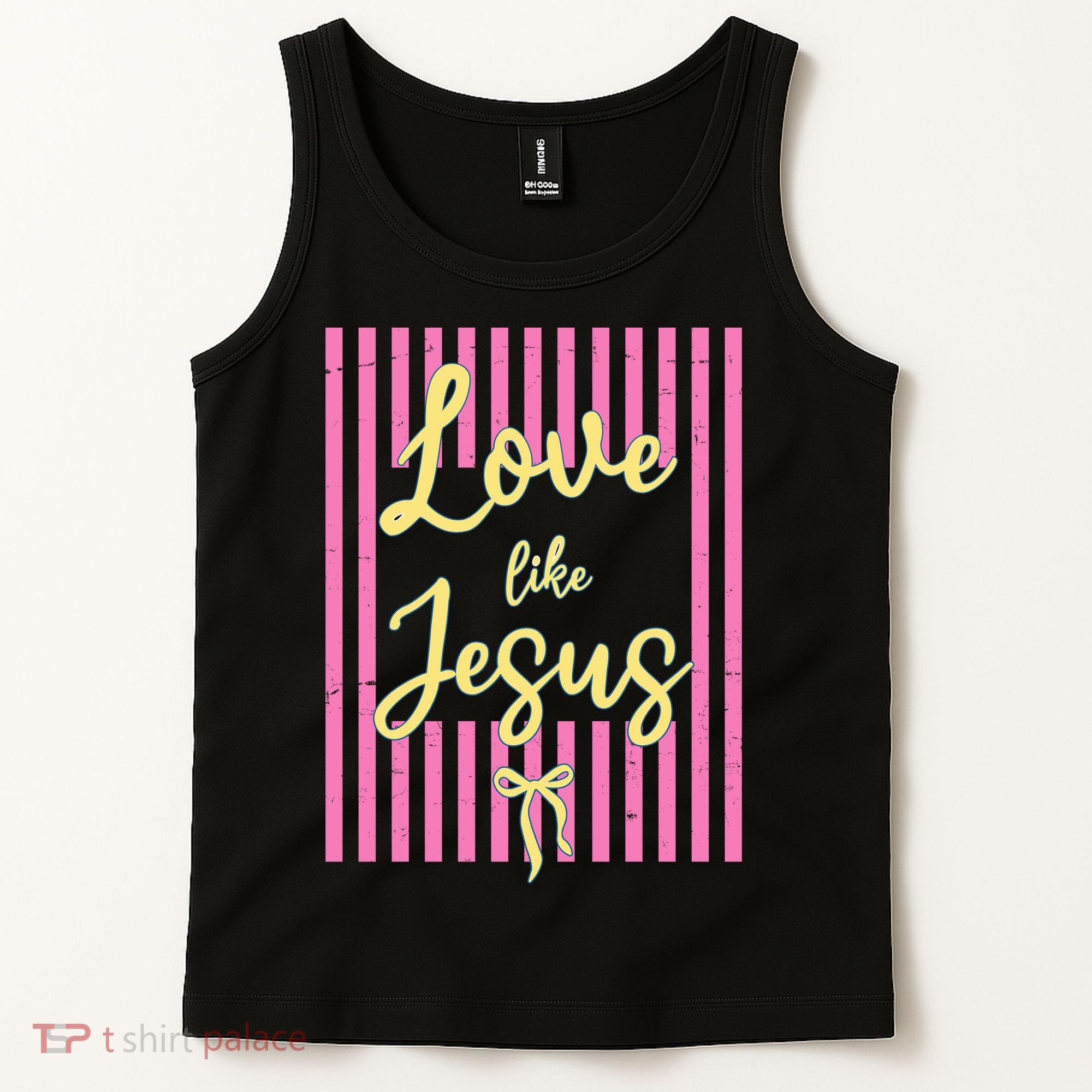 Retro Love Like Jesus Striped  Tank Top