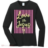 Retro Love Like Jesus Striped  Women's Long Sleeve Shirt thumb 0