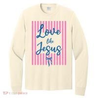 Retro Love Like Jesus Striped  Long Sleeve Shirt thumb 0