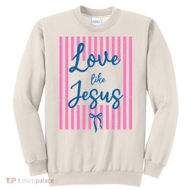 Retro Love Like Jesus Striped  Sweatshirt