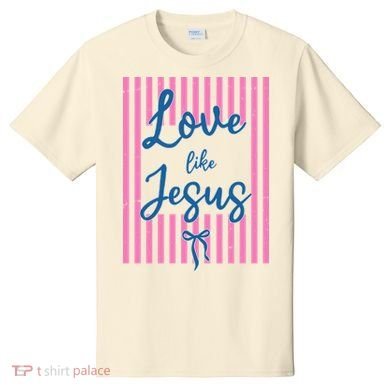Retro Love Like Jesus Striped  T-Shirt