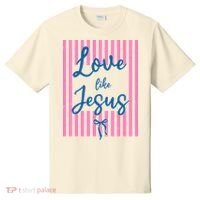 Retro Love Like Jesus Striped  T-Shirt thumb 0