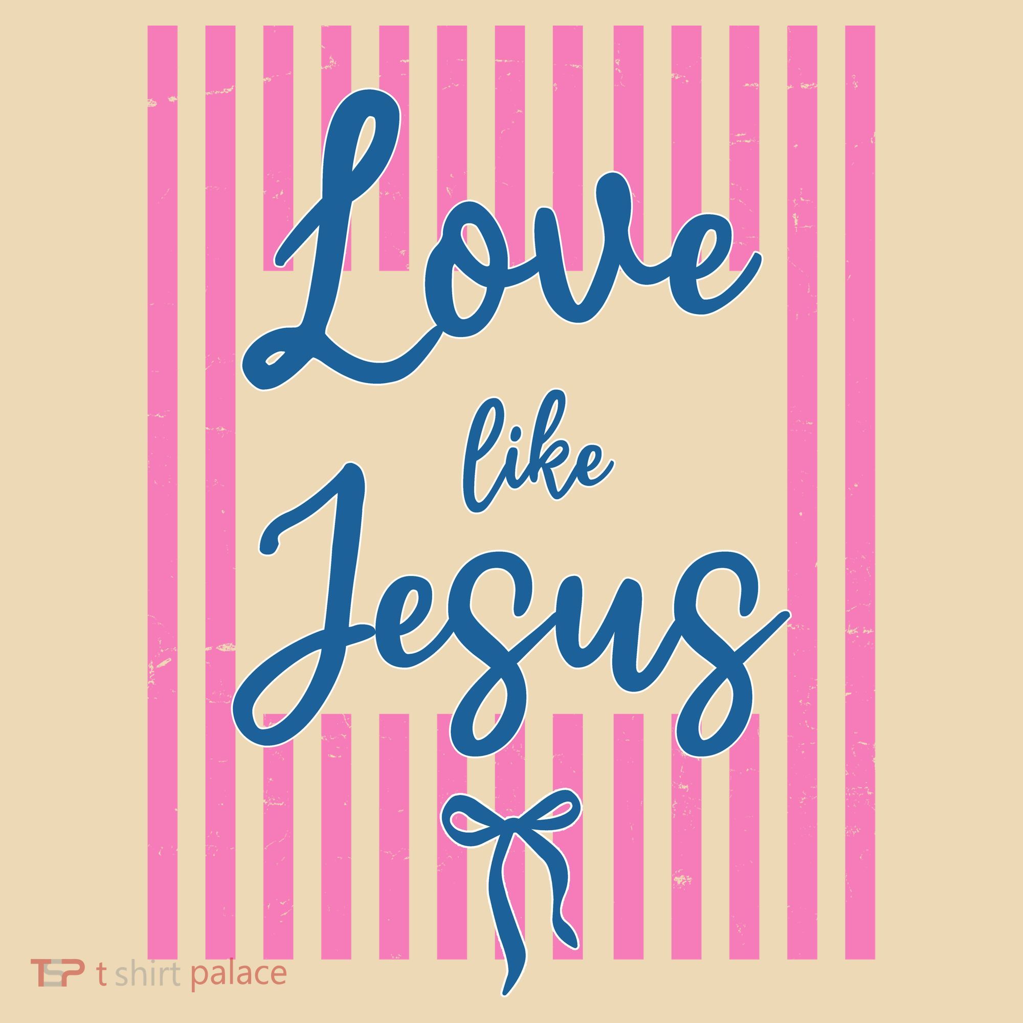 Retro Love Like Jesus Striped  T-Shirt