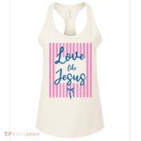 Retro Love Like Jesus Striped  Women's Tank Top thumb 0