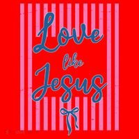 Retro Love Like Jesus Striped  Santa Hat thumb 1