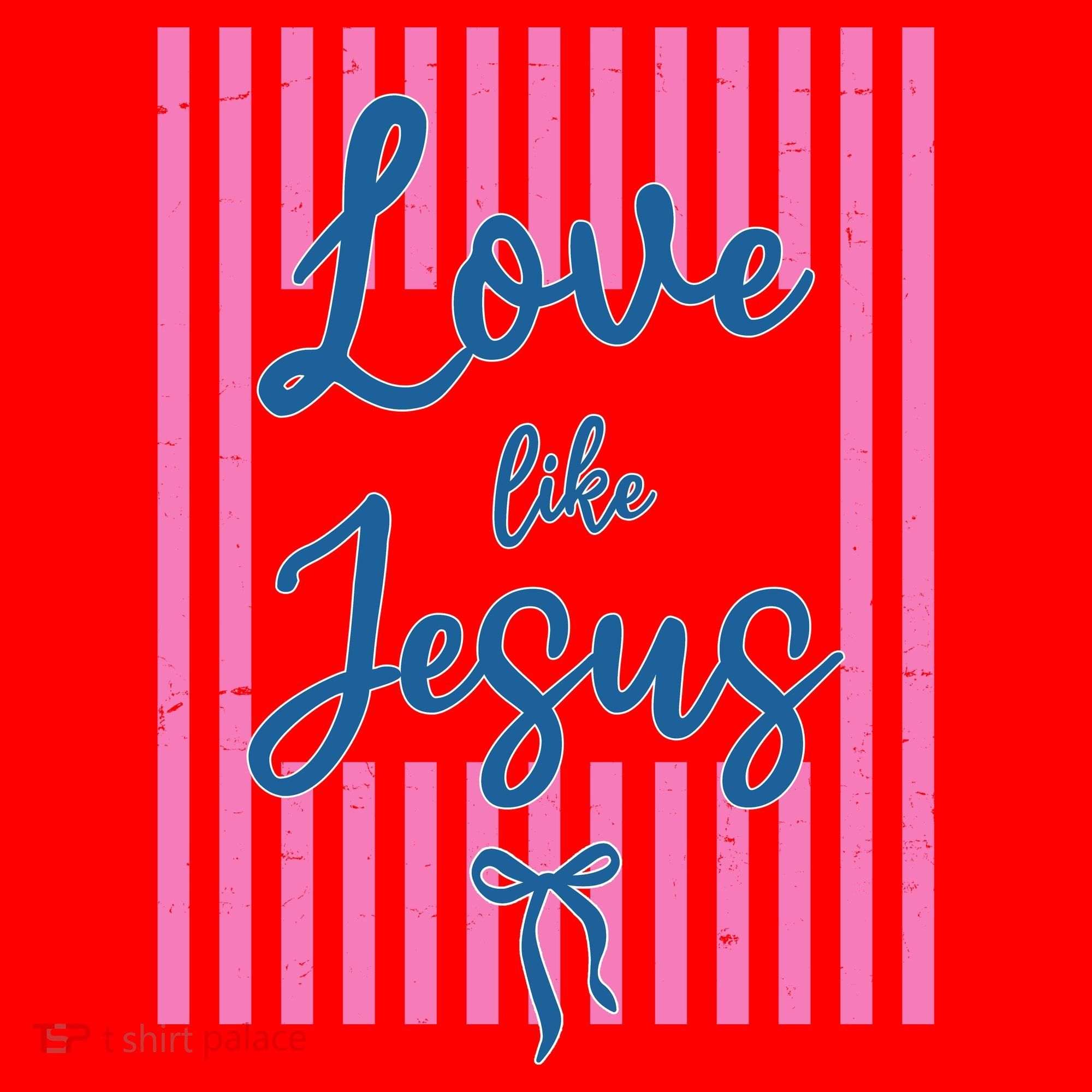 Retro Love Like Jesus Striped  Santa Hat
