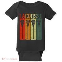 Retro Lax Lacross Stick Women Lacrosse Player Baby Bodysuit thumb 0