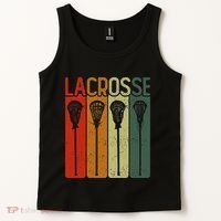 Retro Lax Lacross Stick Women Lacrosse Player Tank Top thumb 2