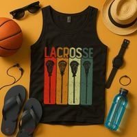 Retro Lax Lacross Stick Women Lacrosse Player Tank Top thumb 4