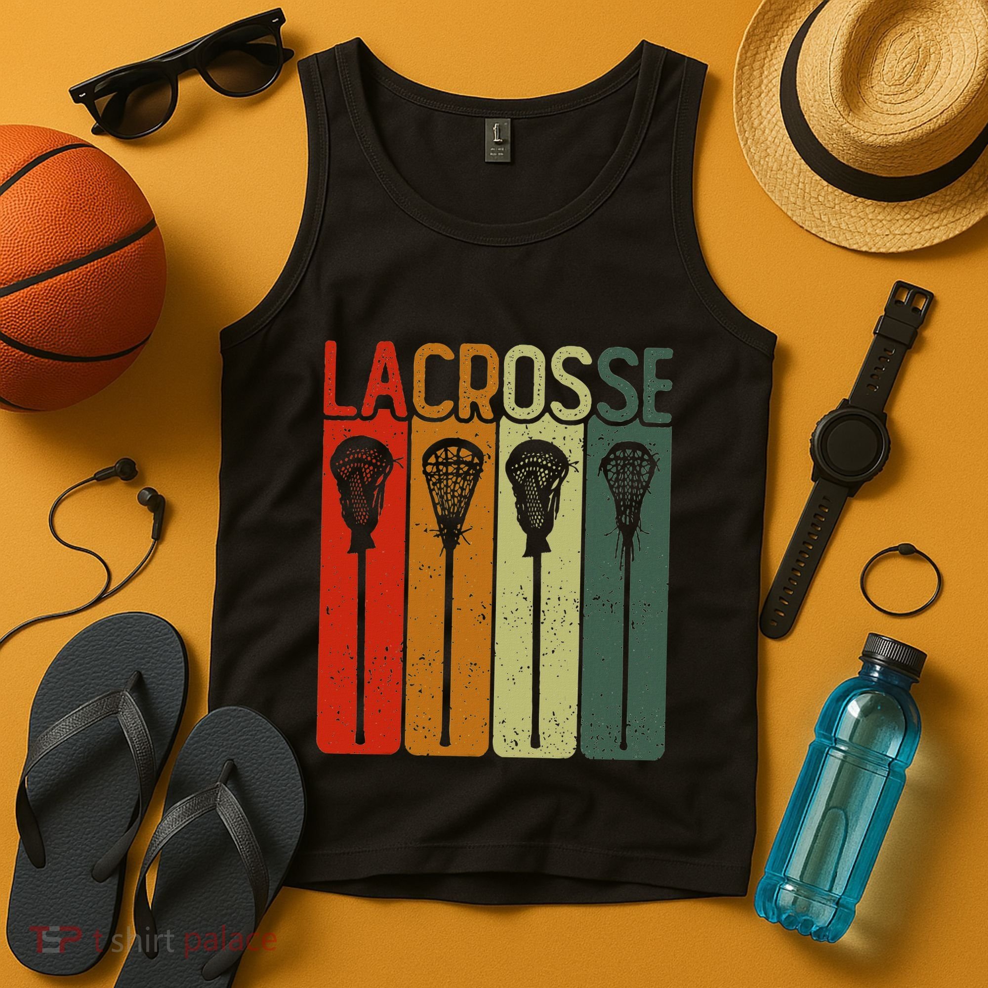 Retro Lax Lacross Stick Women Lacrosse Player Tank Top
