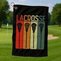 Retro Lax Lacross Stick Women Lacrosse Player Golf Towel thumb 1