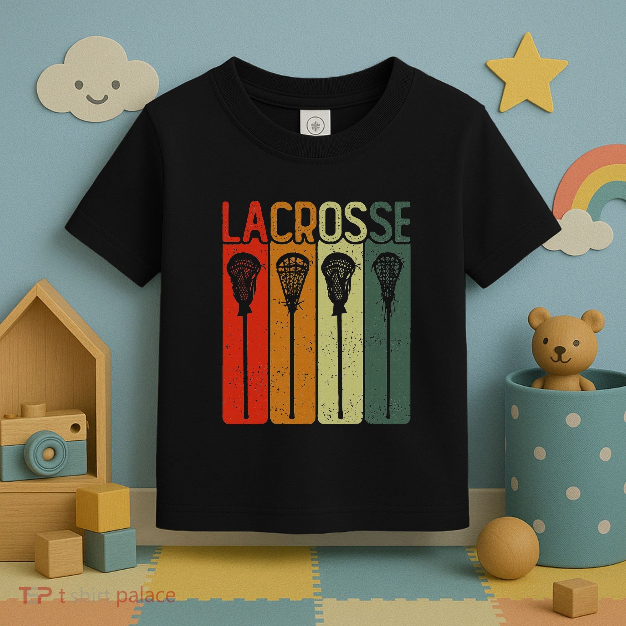 Retro Lax Lacross Stick Women Lacrosse Player Toddler T-Shirt