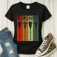 Retro Lax Lacross Stick Women Lacrosse Player Women's T-Shirt thumb 3