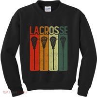 Retro Lax Lacross Stick Women Lacrosse Player Kids Sweatshirt thumb 0