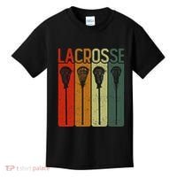 Retro Lax Lacross Stick Women Lacrosse Player Kids T-Shirt thumb 0