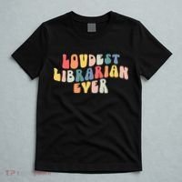 Retro Loudest Librarian Ever Funny School Librarian Gifts T-Shirt thumb 5