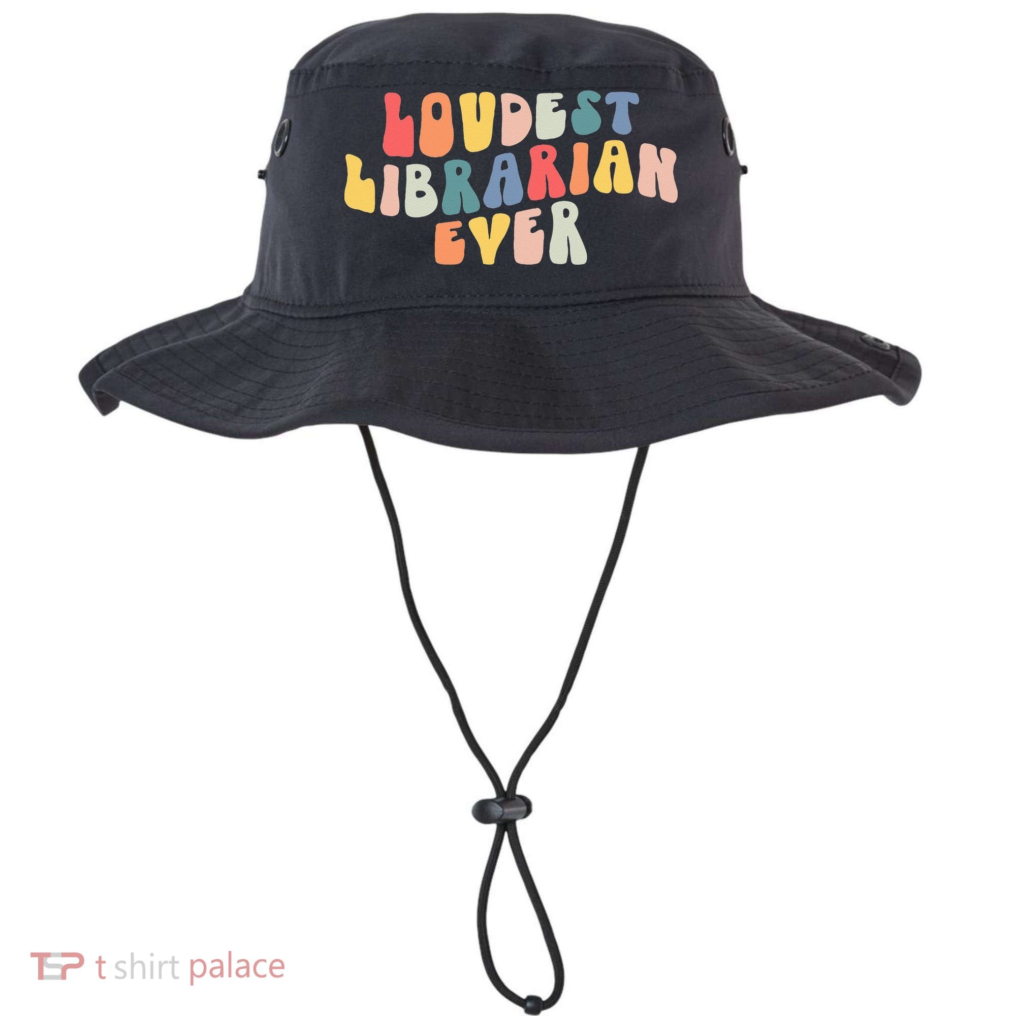 Retro Loudest Librarian Ever Funny School Librarian Gifts Bucket Hat