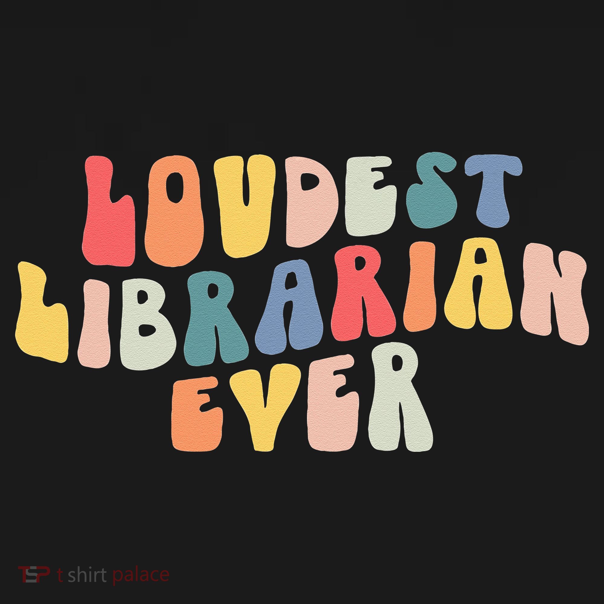 Retro Loudest Librarian Ever Funny School Librarian Gifts Women's Hoodie