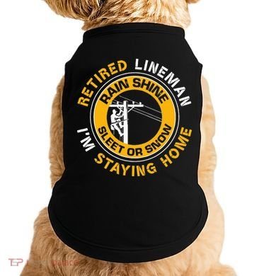 Retired Lineman Lineworker Power Lineman Retirement Doggie Tank