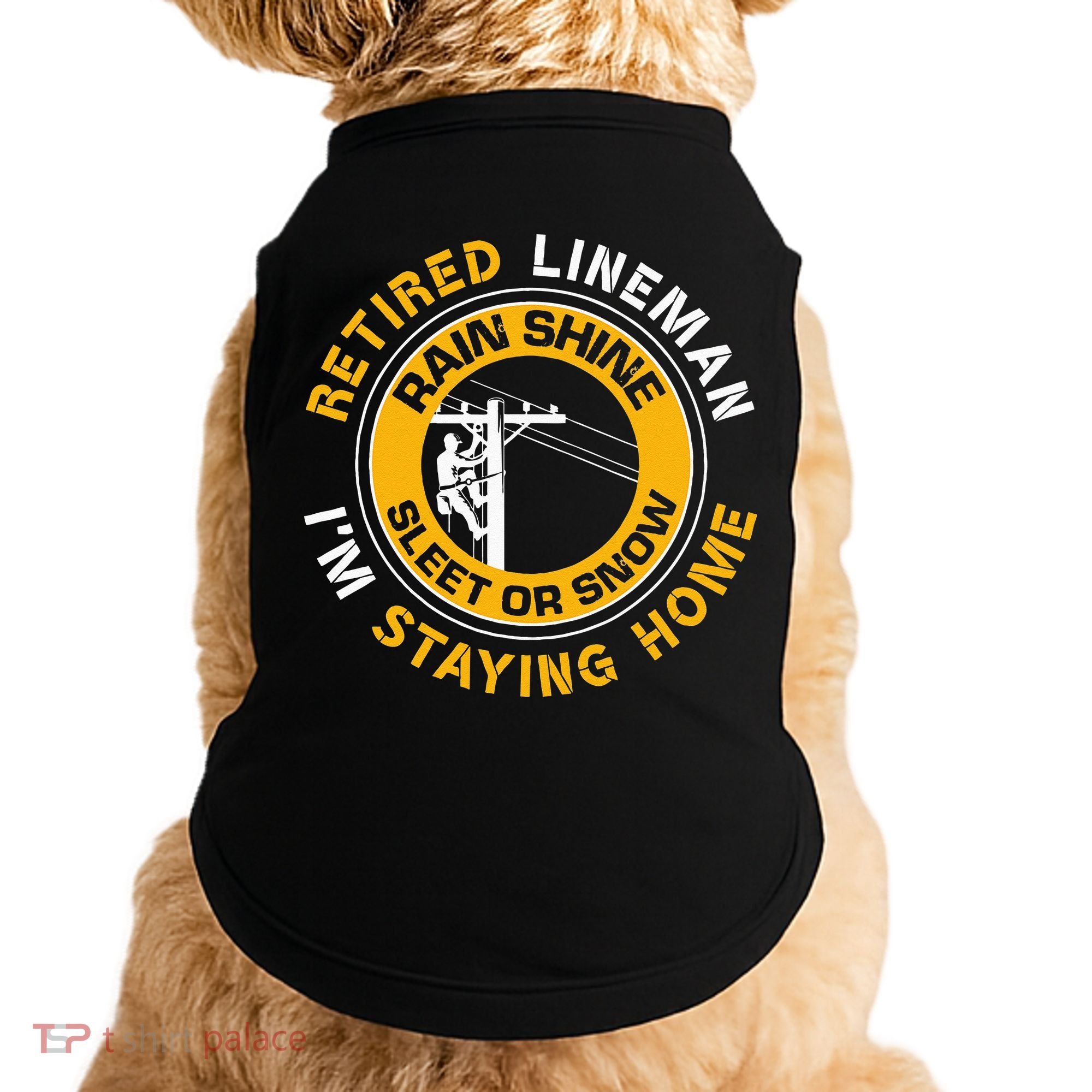 Retired Lineman Lineworker Power Lineman Retirement Doggie Tank
