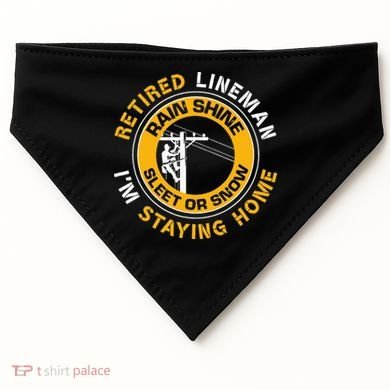Retired Lineman Lineworker Power Lineman Retirement USA-Made Doggie Bandana