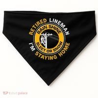 Retired Lineman Lineworker Power Lineman Retirement USA-Made Doggie Bandana thumb 0