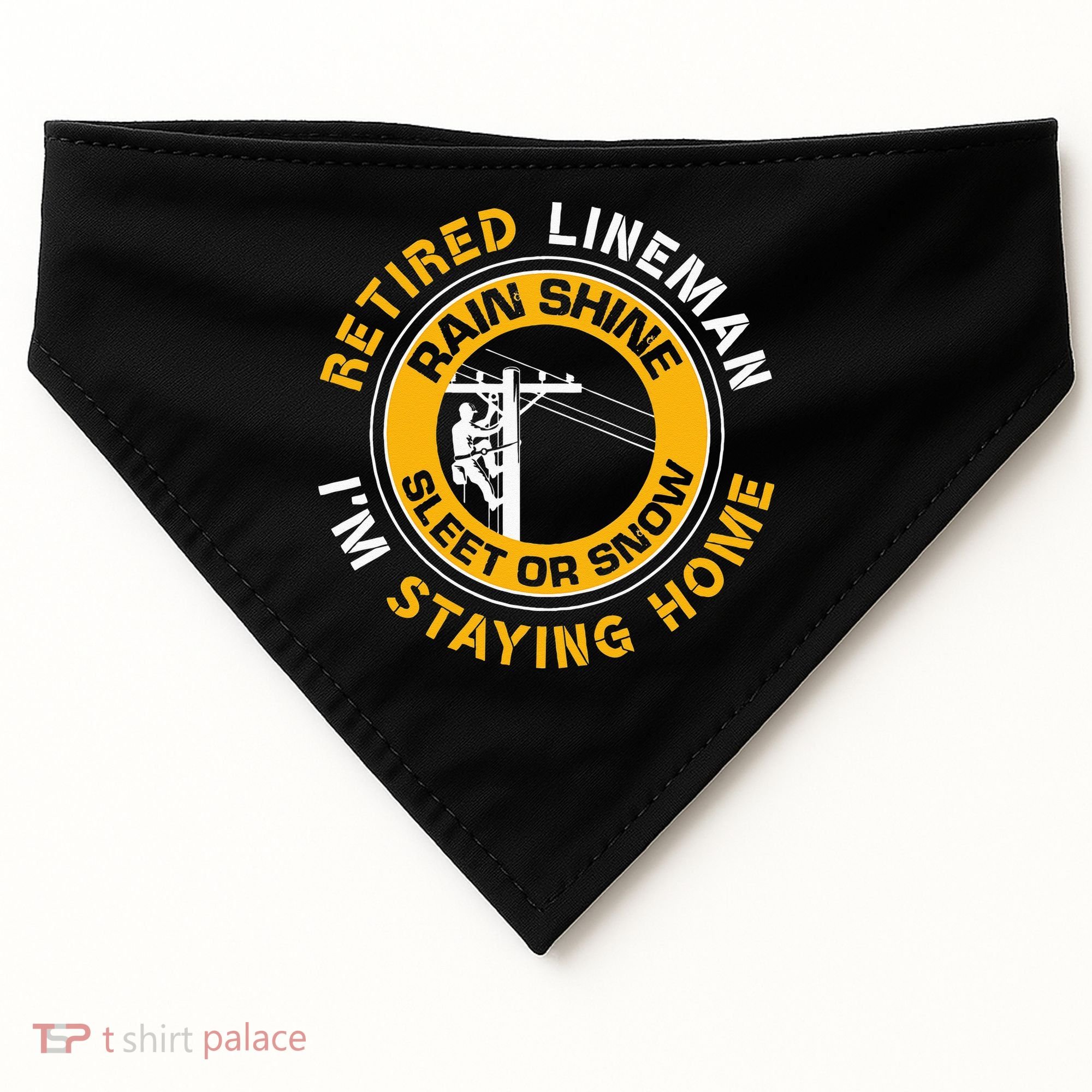 Retired Lineman Lineworker Power Lineman Retirement USA-Made Doggie Bandana