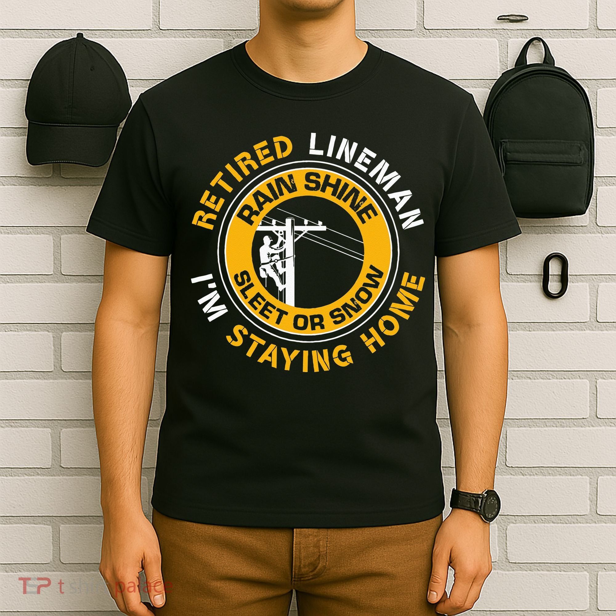 Retired Lineman Lineworker Power Lineman Retirement T-Shirt