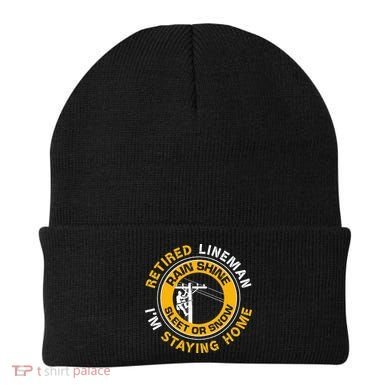 Retired Lineman Lineworker Power Lineman Retirement Beanie